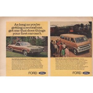 Ford Ranchero & Club Wagon Second Car Versatility Vintage Magazine Print Ad 1971